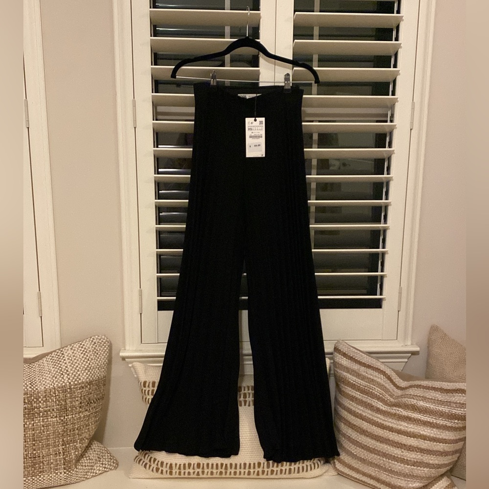 Zara Pleated Wide Flare Pant